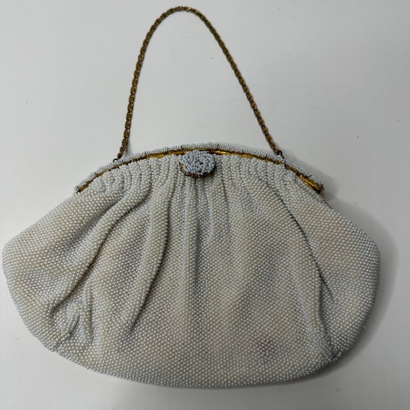 Vintage Beaded Evening Bag Purse Clutch Handbag Wedding Party Paris France - Picture 1 of 14